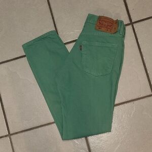 Levi's 501s Green Denim Jeans W30 L32